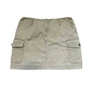 Vintage Army Green Cargo Mini Skirt Y2K 90s Pockets Festival Streetwear